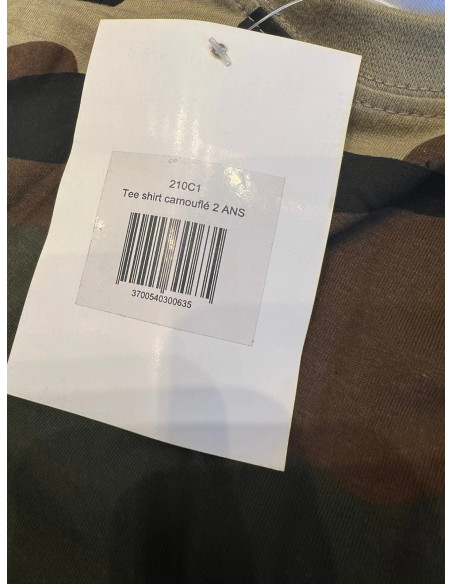 t-shirt equipement militaire camoufle enfant de 2 ant neuf
