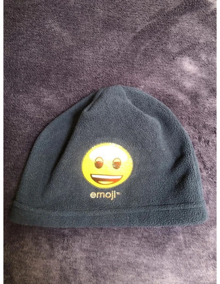 bonnet polaire enfant neige ski emoji taille unique 56cm enfant 8 a 12 ans