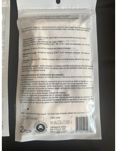 10 Masques de protection lavables et réutilisables