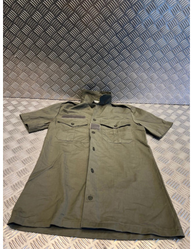 Chemise chemisette militaire vert kaki neuf j veynier paris 1986 taille 35 - 36