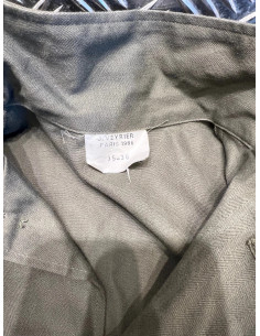 Chemise chemisette militaire vert kaki neuf j veynier paris 1986 taille 35 - 36 2