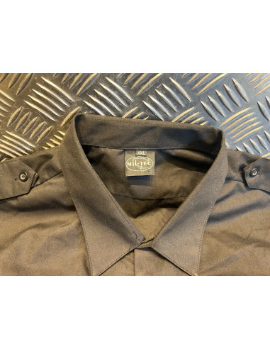 chemise chemisette manches courtes mil-tec noir dispo taille s m l xl ou xxl