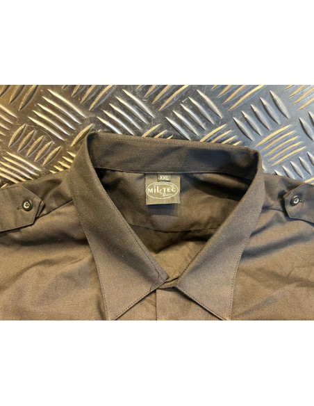 chemise chemisette manches courtes mil-tec noir dispo taille s m l xl ou xxl