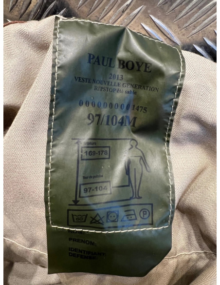 Veste armee terre nouvelle generation paul boye 2013 ete sable taille 97/104m