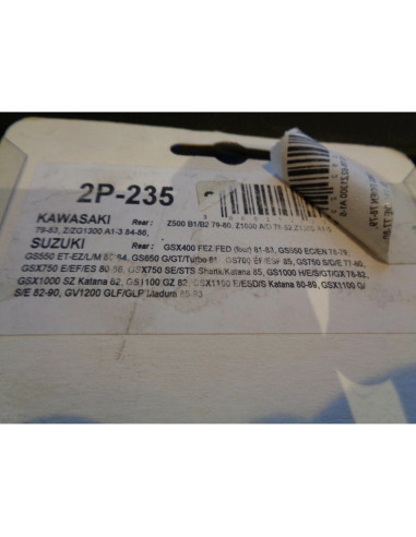 jeu plaquette frein arriere moto suzuki vx 800 1990 - 93 nissin 2P-235SS bihr 2P