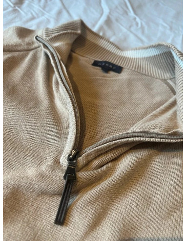 sweat shirt gilet pull maille beige derby taille l en coton