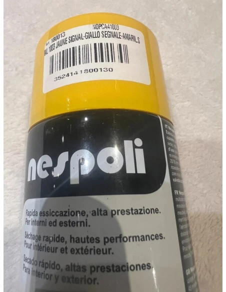 aerosol peinture professionnelle jaune signal 400 ml Nespoli ral 1003