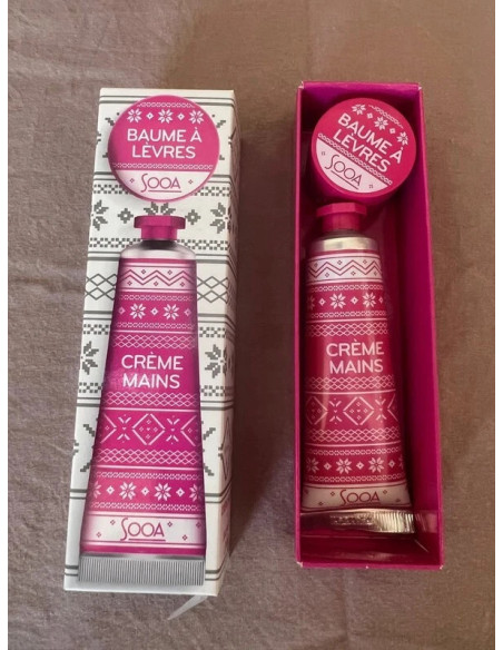 coffret creme mains et baume à lèvres - Sooa - neuf
