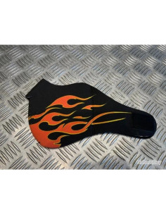 Masque néoprène demi flamme noir et orange