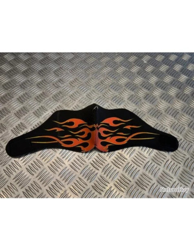Masque néoprène demi flamme noir et orange