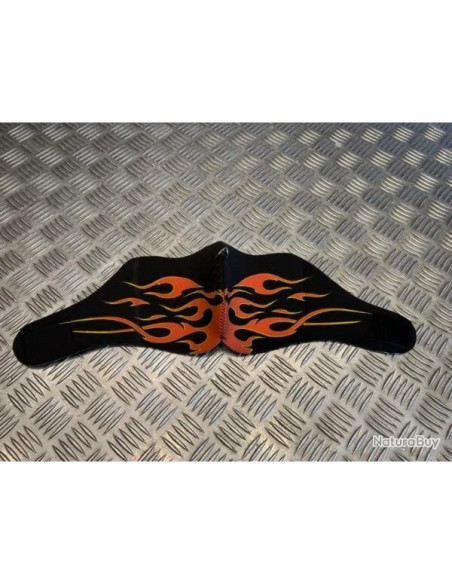 Masque néoprène demi flamme noir et orange