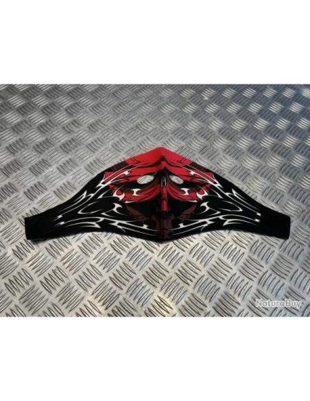 Masque néoprène intégral Red skull white lines