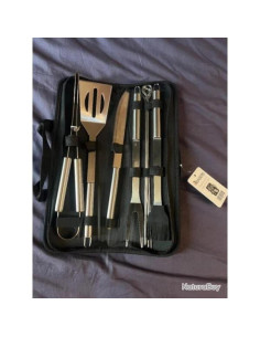 Malette d'accessoires inox COOKINGBOX brasero kit accessoires barbecue barbeuk
