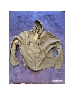 SWEAT SHIRT VESTE DE JOGGING A CAPUCHE VERT OLIVE IMPRIME ARMY M XL ET XXL