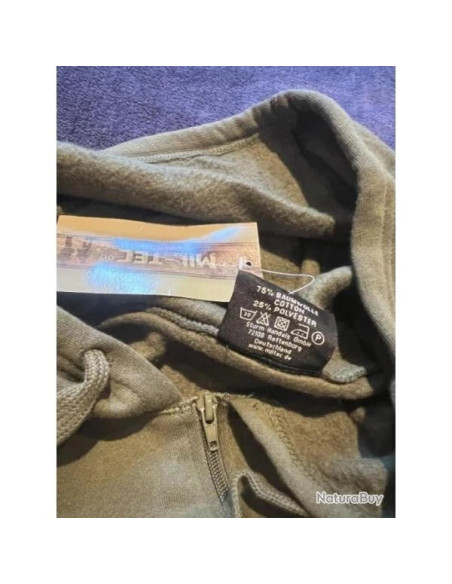 SWEAT SHIRT VESTE DE JOGGING A CAPUCHE VERT OLIVE IMPRIME ARMY M XL ET XXL