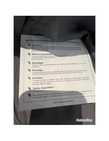 Pantalon de travail mercure gris 100% coton taille 48