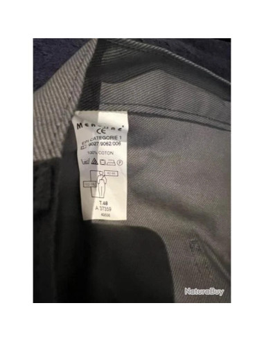Pantalon de travail mercure gris 100% coton taille 48