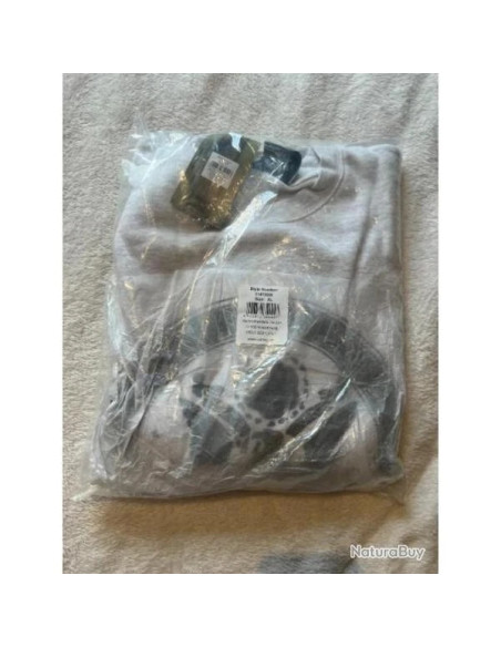 sweat shirt mil-tec gris chine imprime us armi au dos et logo devant taille xl