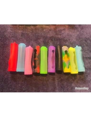 Lot de 10 etui de protection silicone pour Accus pile ce 18650