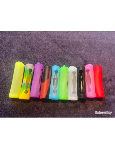Lot de 10 etui de protection silicone pour Accus pile ce 18650