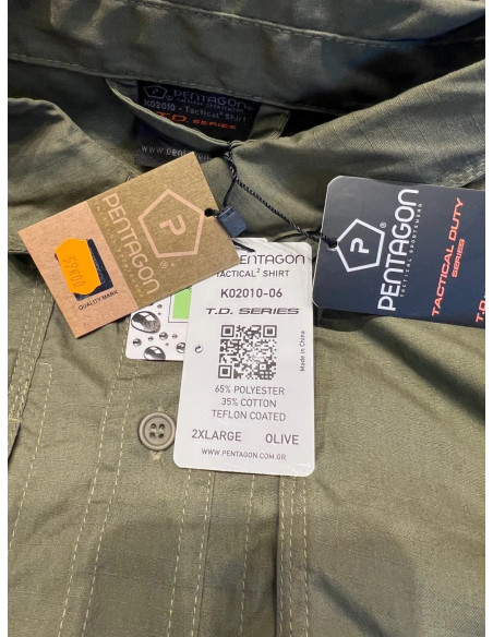 chemise pentagon vert olive neuf taille xxl k02010-06