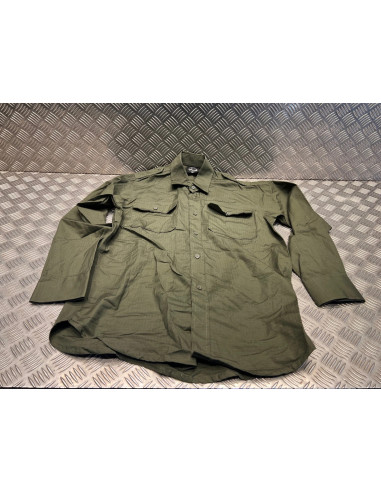 chemise tactique manches longues ripstop long sleeve mil-tec vert olive taille s