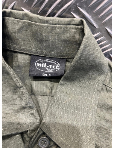 chemise tactique manches longues ripstop long sleeve mil-tec vert olive taille s