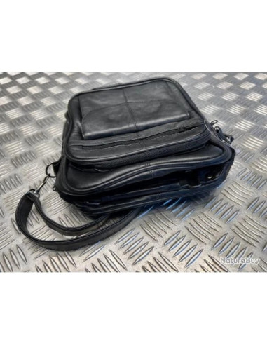 sac pochette bandouliere d epaule noir en cuir d agneau