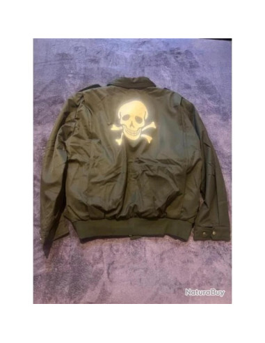 Blouson veste aviateur vol tete mort blanc doublure abl arwy 95 fesca 4 tailles
