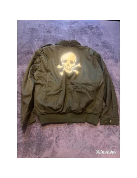 Blouson veste aviateur vol tete mort blanc doublure abl arwy 95 fesca 4 tailles