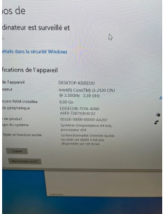 Ordinateur pc dust vision i375 i3-2120 cpu ssd 450 go geforce gt 620 avec ecran 2