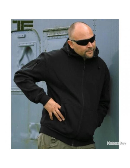 sweat veste tactique zippe capuche task force 2015 noir en xxl et xxxl TF-2215