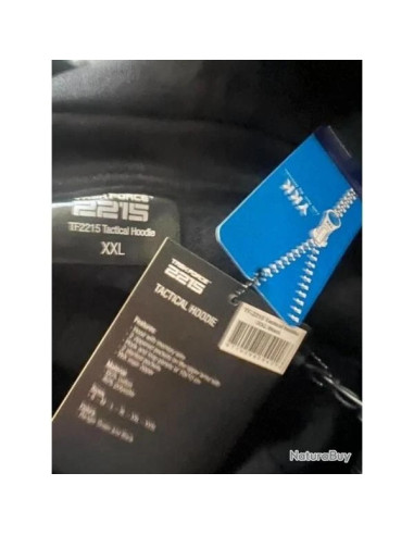 sweat veste tactique zippe capuche task force 2015 noir en xxl et xxxl TF-2215