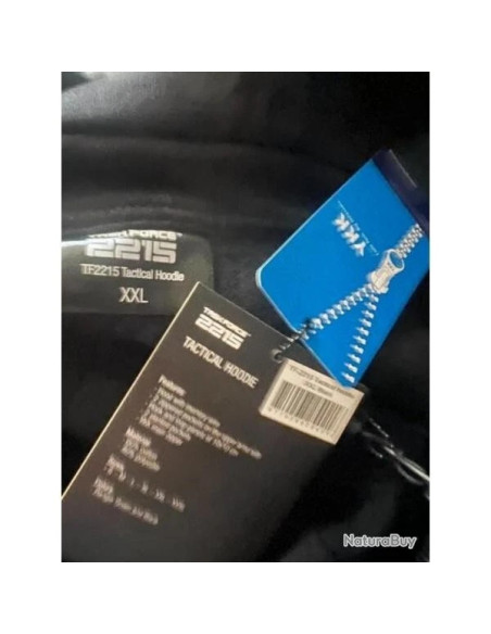 sweat veste tactique zippe capuche task force 2015 noir en xxl et xxxl TF-2215