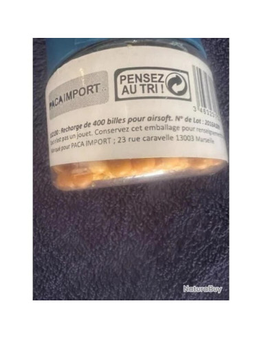 Biberon 400 billes orange 0.12g avec bec verseur