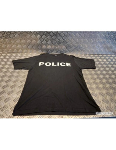 t-shirt mil-tec - noir logo police taille l