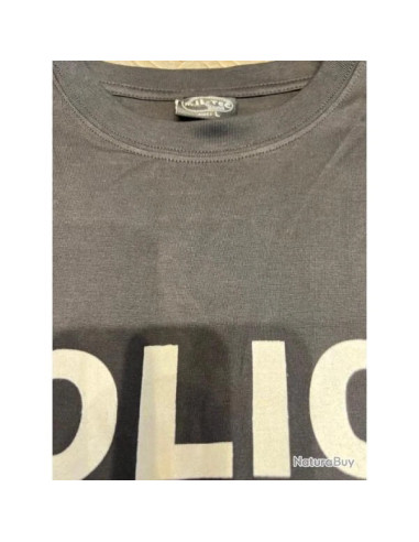 t-shirt mil-tec - noir logo police taille l