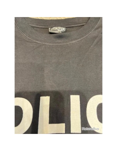 t-shirt mil-tec - noir logo police taille l