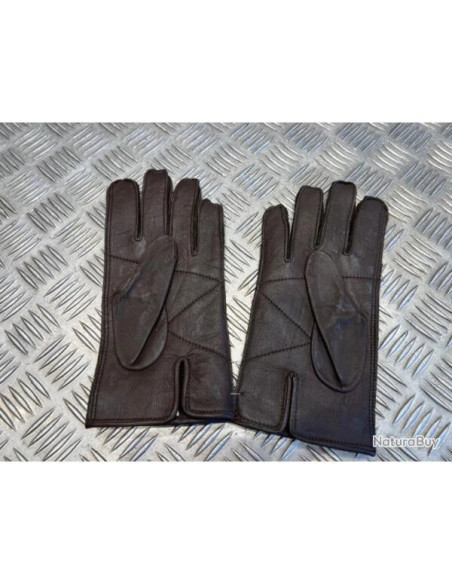 paire gants cuir agneau georges morand st- junien avec dessus vert neuf taille 8