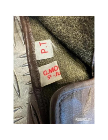 paire gants cuir agneau georges morand st- junien avec dessus vert neuf taille 8