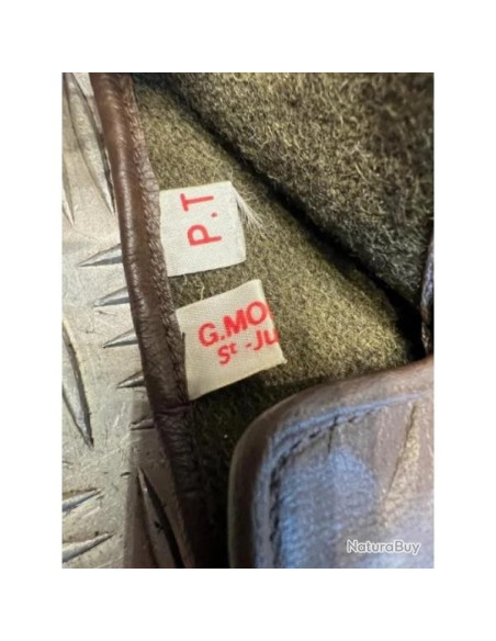 paire gants cuir agneau georges morand st- junien avec dessus vert neuf taille 8