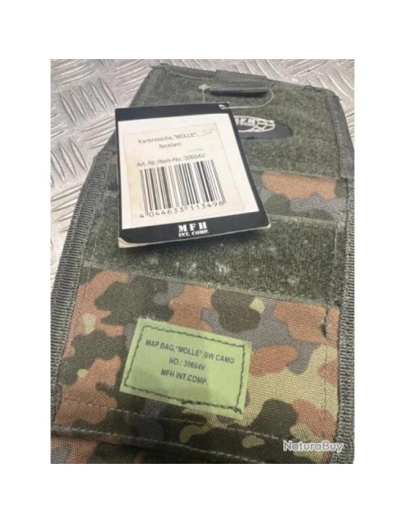 mfh pochette pour carte molle camouflage flecktarn