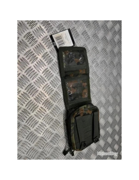 mfh pochette pour carte molle camouflage flecktarn