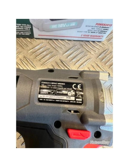 cle a choc boulonneuse power plus poweb2015 impact wrench batterie 18v li-ion