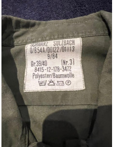 schwarz sulzbach chemise manche longues militaire allemande hommes taille 39/40 2