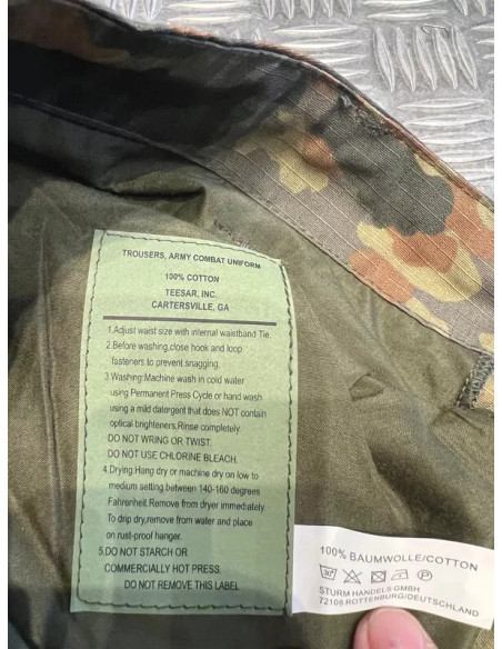 Pantalon de combat army combat uniform teesar cartersville Flecktarn taille l