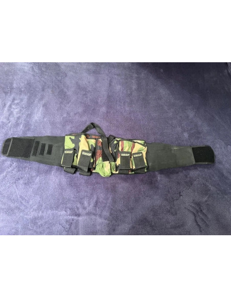 Harnais ceinture pour 4 pots et une bouteille paintball SWAP camouflage