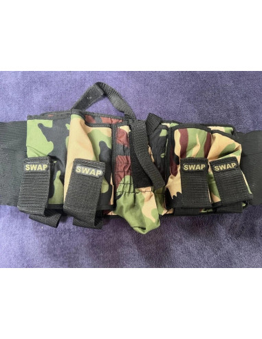 Harnais ceinture pour 4 pots et une bouteille paintball SWAP camouflage