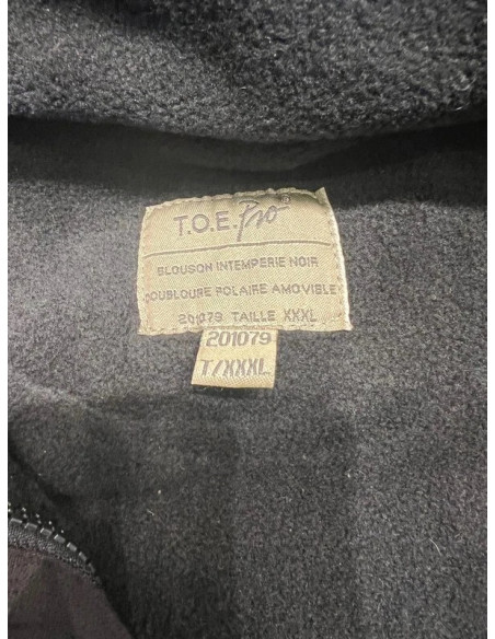 blouson toe pro taille xxxl 201079 intemperie noir doublure polaire amovible