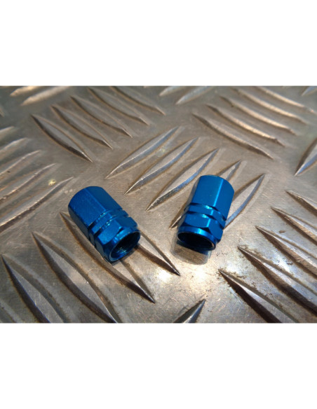 jeu de 2 x embout de valve bouchon bleu turquoise scooter moto quad ...